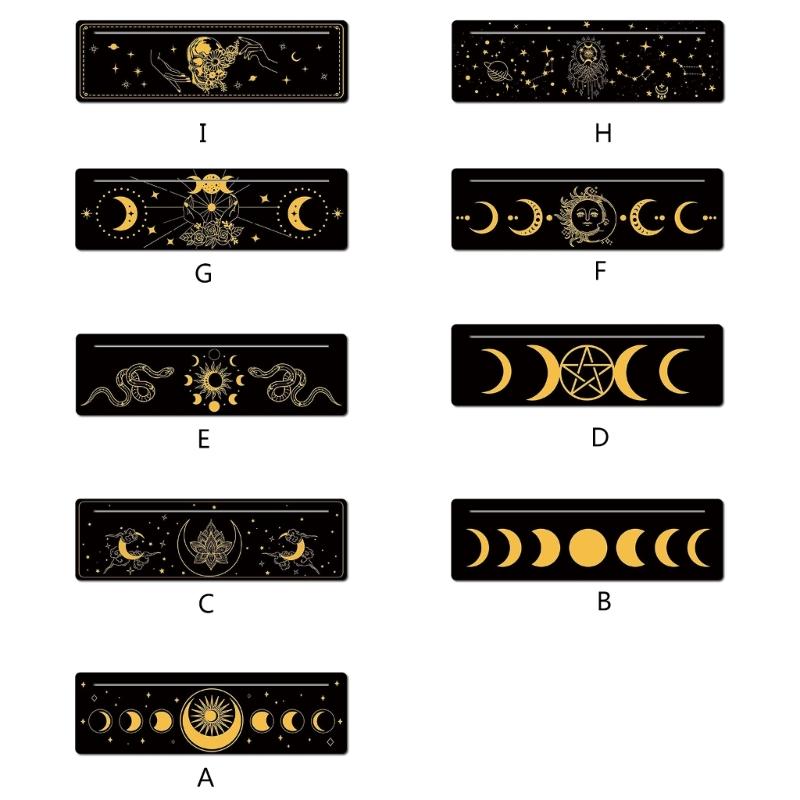 Tarot Cards Stand Wood Holder Moon Phases Altar Base Moon Shape and Rectangle Cards Holder for Witch Divinations Tools