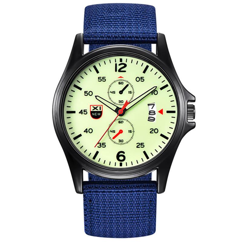 

Men s Watch Nylon Belt Sports Military Watch Calendar Quartz Watch