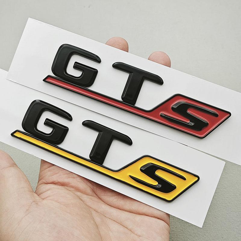 NEW 3D ABS Black Red Yellow Car Tail Marking Logo GTS Letters Rear Trunk Badge Emblem For Mercedes Benz GT Class GTS Accessory