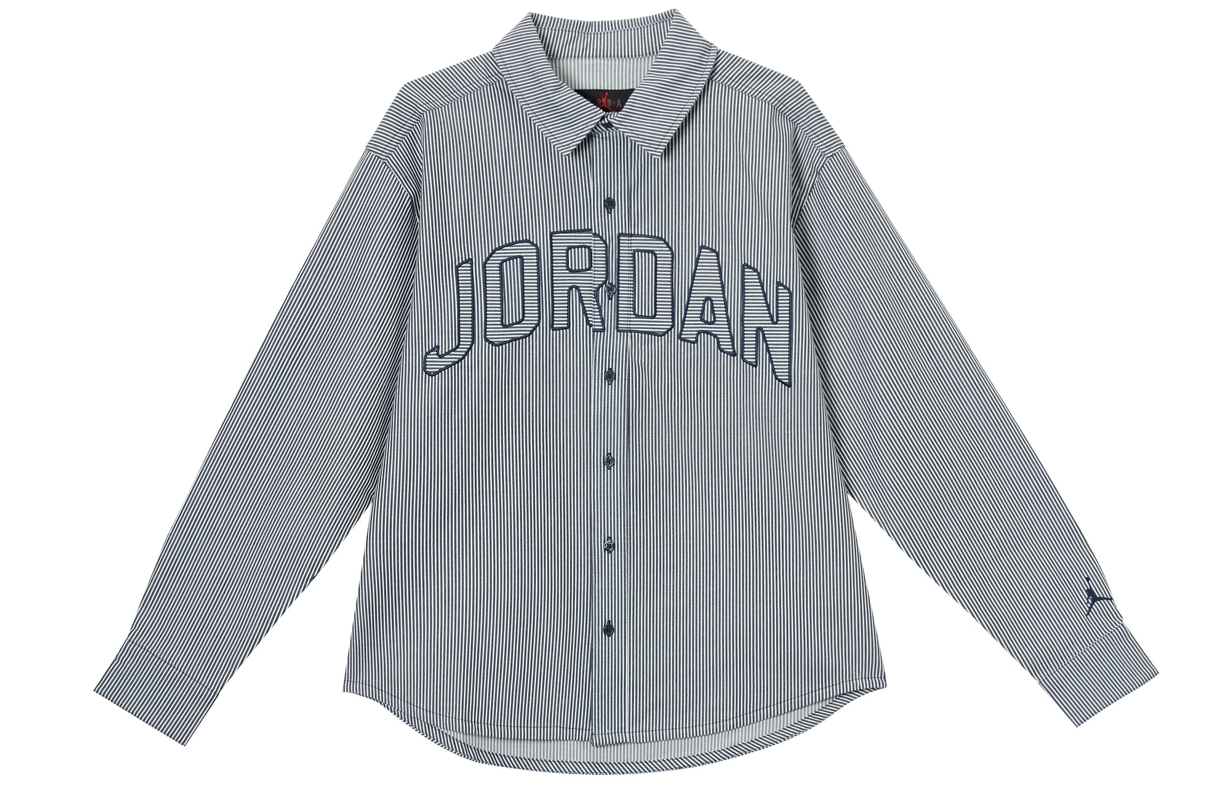 Jordan Air Shirts Men s Blue Gray Lapel Moderate XL