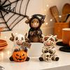 Dark Style Resin Figurine 3Pcs Halloween Highland Cow Figurines, Cattle Statues of Grim Reaper, Unique Desktop Collectibles Mummy & Ghost, Farmhouse