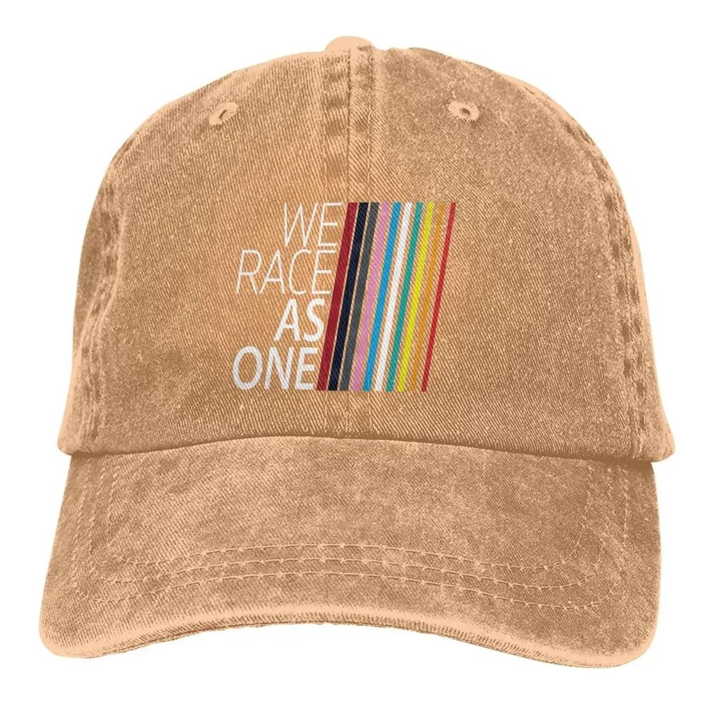 Multicolor Hat Peaked Men Women's Cowboy Cap We Race As One Baseball Caps Personalized Visor Protect Hats