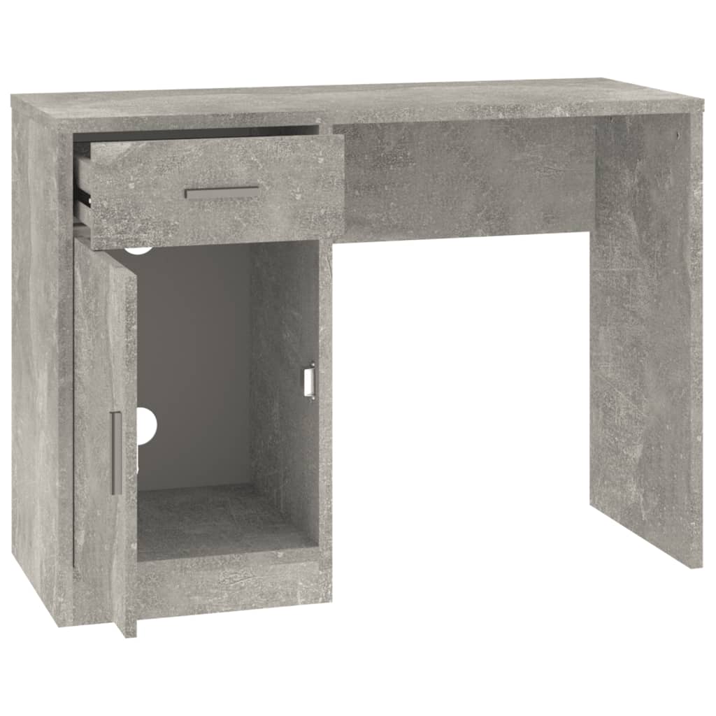 Desk with Storage Space Concrete Grey 100 x 40 x 73 cm Engineered Wood
