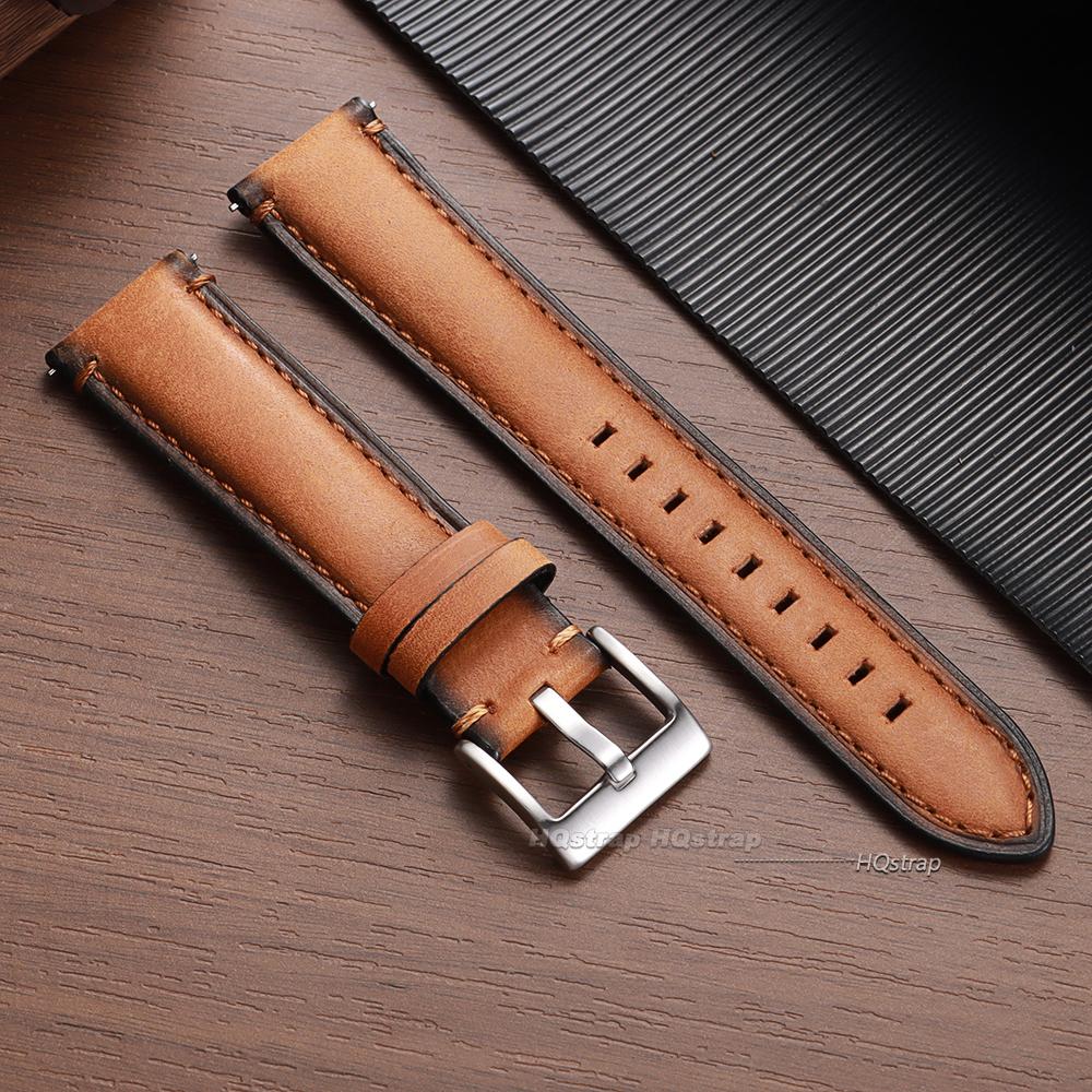 Quick Release Vintage Retro Leather Watch Strap for Seiko for Omega 20mm 22mm 24mm Soft Cowhide Bracelet Men Women Watch Band