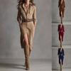 2025 Autumn European & American Style Elegant Suede Over-the-Knee Long-Sleeved Cardigan Dress