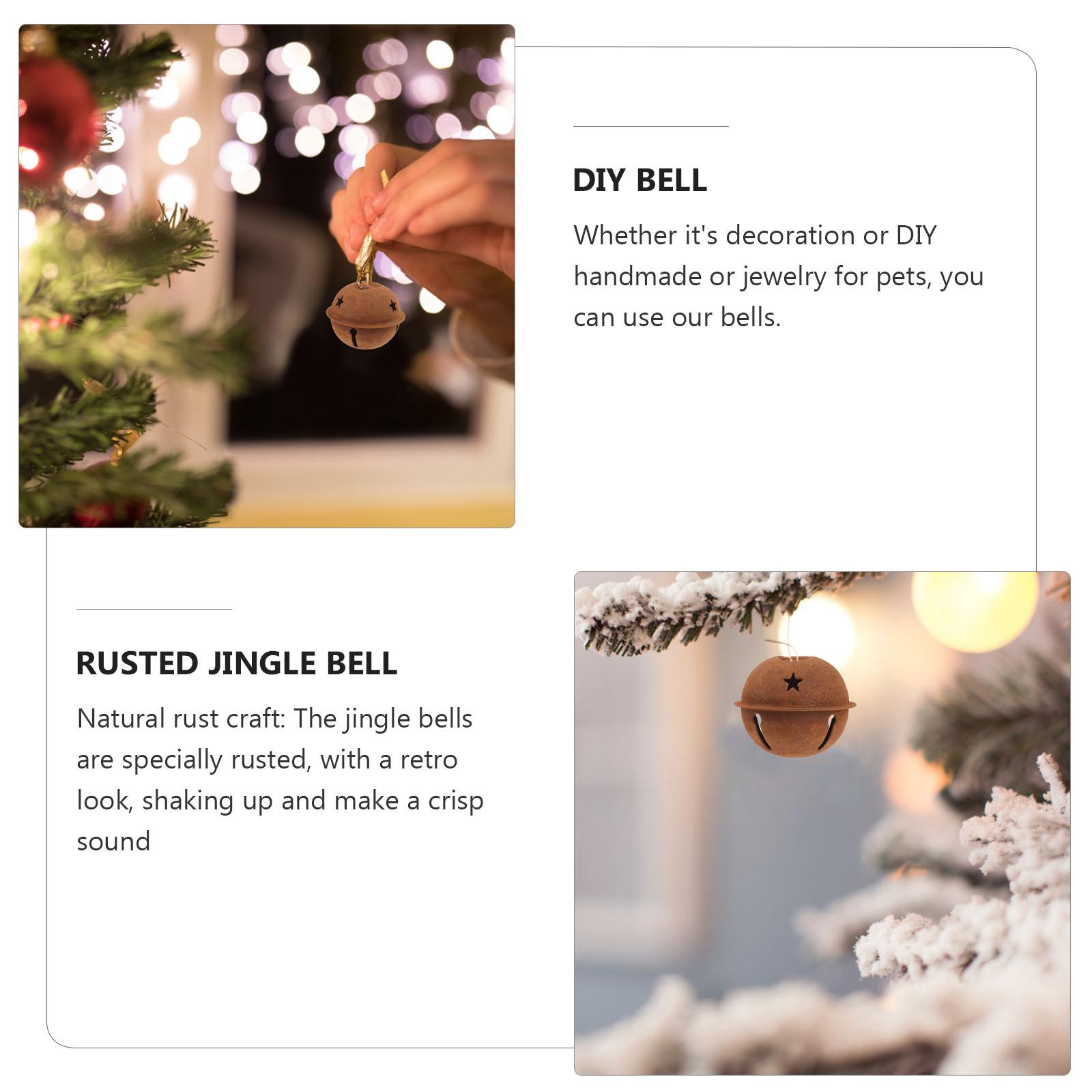 

12Pcs Christmas Tree Hanging Rusty Metal Star Cutout Jingle Bells for Holiday Craft DIY Decorations Rustic Wedding Ornament other