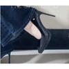 Fashion 2025 New Style Black Waterproof High Heels Women's Shoes Sexy Pointed Toe Flats Rubber Upper Summer Season