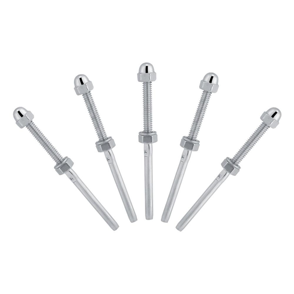 10pcs Silver Threaded Stud Ends Stainless Steel Cable Connector Cable Tensioner  Staircase Railing