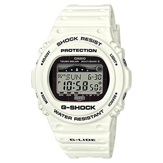 

Casio Solar Digital Watch with Water Resistant to 20 G-Shock G-LIDE Radio-Controlled Multi-Function, ATM, White, GWX-5700CS-7JF [Official Import]