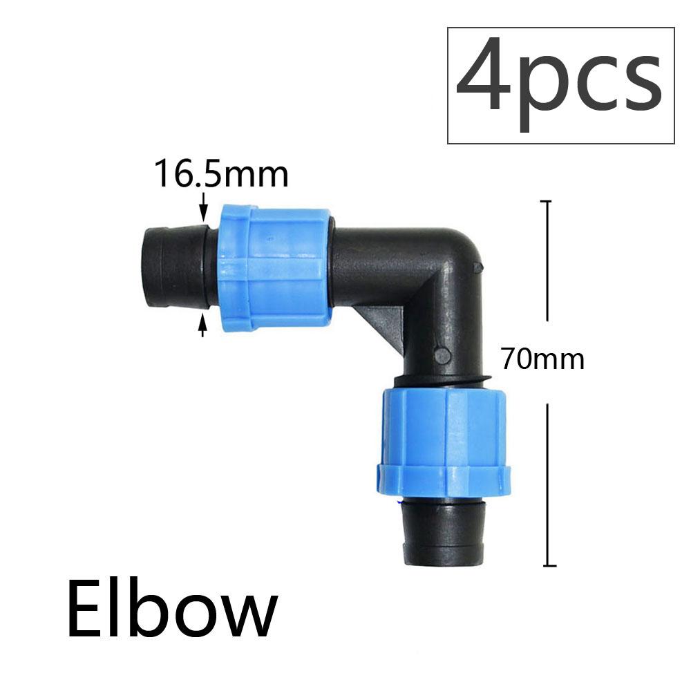 16mm 5/8'' Nastro per Irrigazione a Goccia Valvola di Intercettazione Gomito Raccordo a T Tappo Terminale Connettore a Blocco Filettato Tubo per Irrigazione da Giardino Giunti per Tubo Flessibile