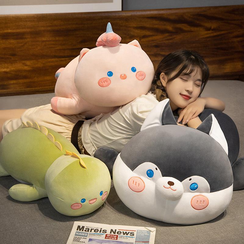 Large Soft Husky Pillow Plush Toy Doll Dinosaur Unicorn Doll Girl Ragdoll