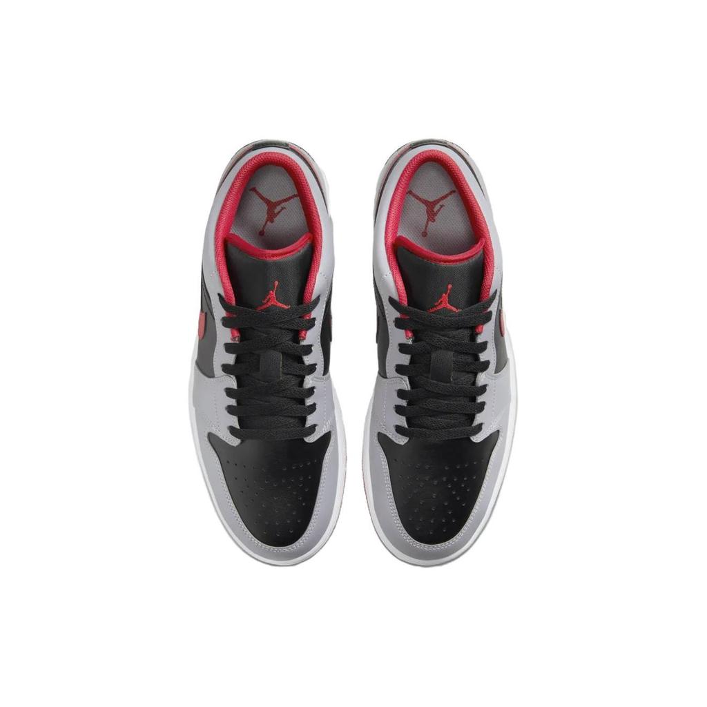 Air Jordan 1 Low Cement Fire Red Herren Sneakers Grau Schwarz Zement-Grau 553558060