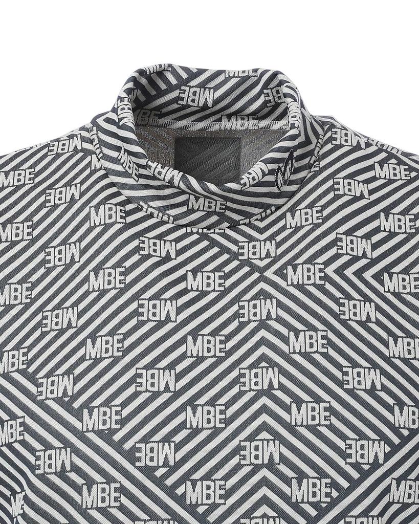 Master Bunny Short Sleeve High Neck Shirt Golf Undershirt X Black 4 Men's (Striped) / / 758-5167305 040_Beige [M]