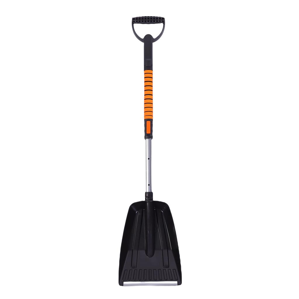 Car Snow Shovel Kit Extendable Ice Removal Scraper with Foam Grip 180 Degree Rotating Brush for Truck SUV Vehicle