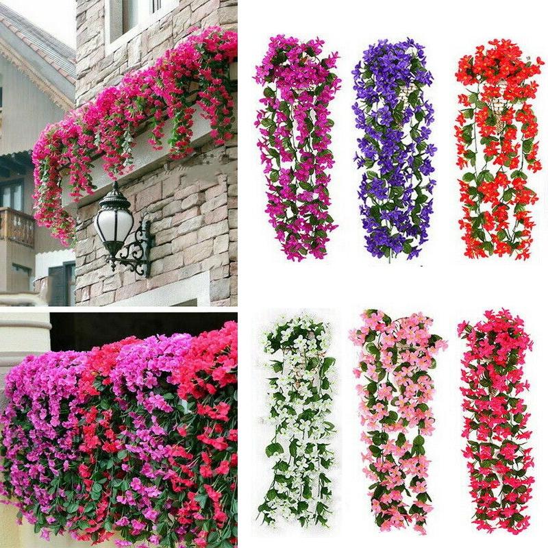 Artificial Fake Hanging Flowers Vine Plant Home Garden Decoration Indoor Outdoor