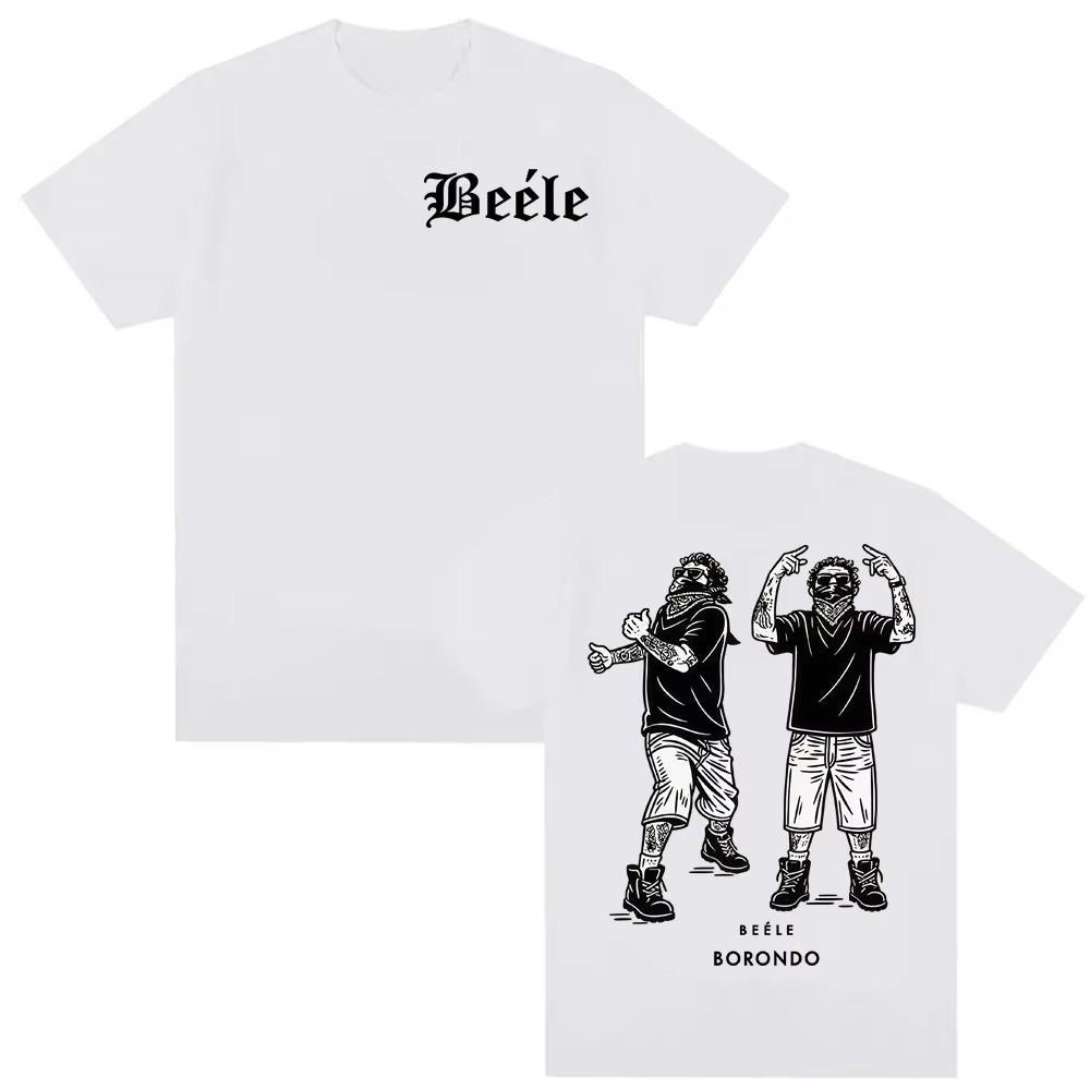 Rapper Beele Borondo Tour Mens and Womens Retro Fashion Classic Y2k 2026 Spring Summer New Fashion Print Pure Cotton Tshirt