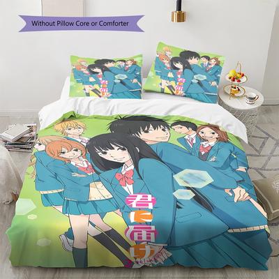 Kimi Ni Todoke Pattern Bedding,Quilt Set Quilt Cover Pillowcase Home Birthday Gift (1 * Duvet Cover + 2 * Pillowcase, Without Core)