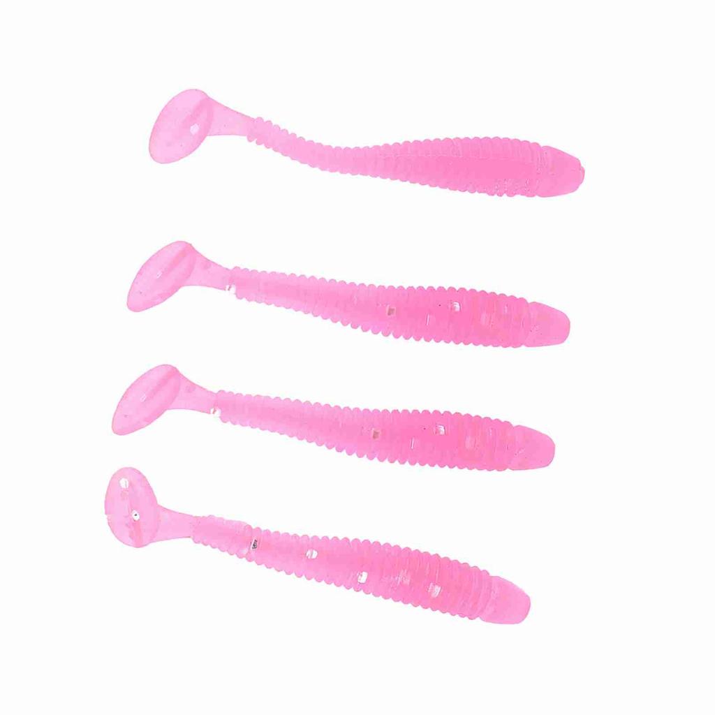 50PCS 5cm Soft Plastic Fishing Lures T Tail Grub Worm Baits Fish Tackle Accessory
