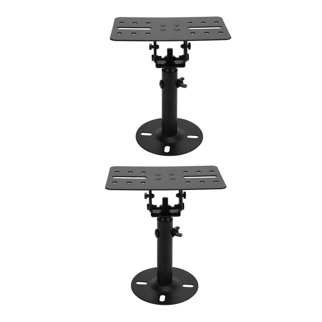 1 Pair Speaker Stand Thickened Metal Wall Ceiling Mount Speaker Bracket with Telescopic Rod for
