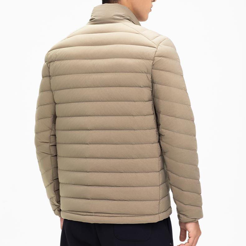 Asics Sports Lifestyle Series Solid Color Fashion Lightweight Warm Comfortable Long Sleeve Down Jacket Men Outerwear Khaki 2031E864-200