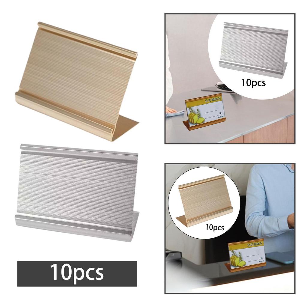 Sign Holder L Type Information Display Label Holder Table Top Sign Stand Price Tag Holder for Hotels Offices Shopping Malls