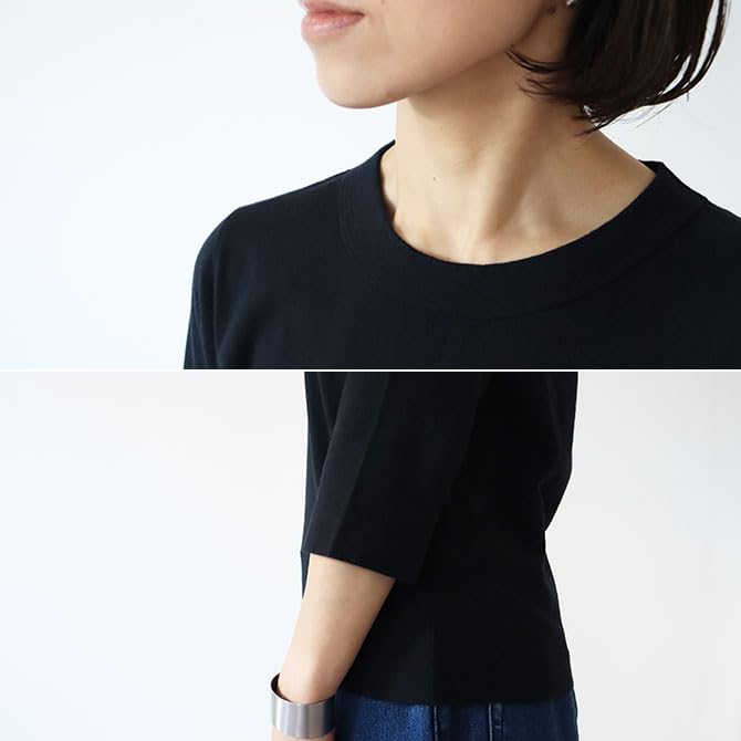 Homspun Sleeve Jersey 6450 Women's 3/4 T-Shirt (Black) (Medium)