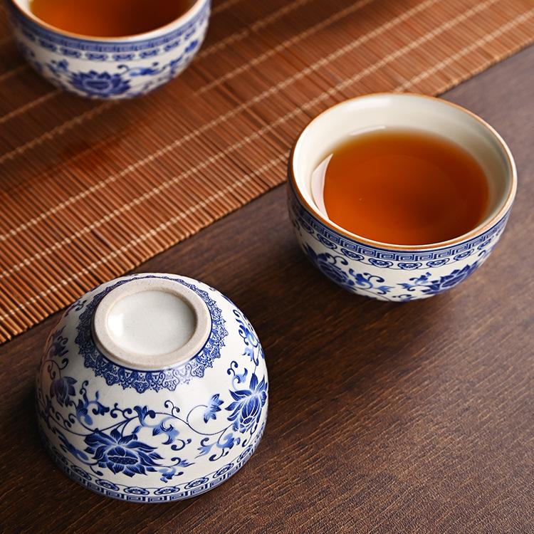 Blue And White Ru Kiln Anti-Scalding Light Luxury Tea Set, Commercial Gift Set, High-End Tea Set, New Model
