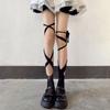 2Pairs Mesh Lolita Lace Stockings Irregular Straps Split Toe Socks Cute Mid Tube Socks Women  Gift