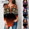 Women's Fashion Casual 3/4 Sleeves V Neck Blouses & Shirts