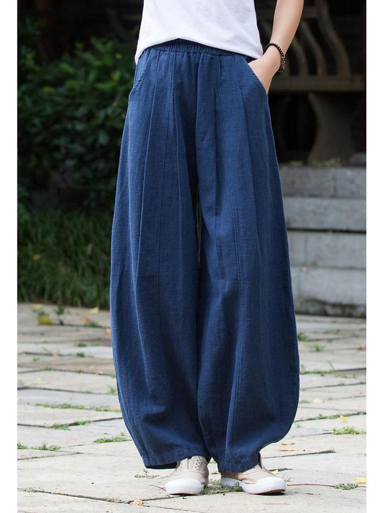 Women's Spring/Summer Zen Retro Cotton Linen Lantern Pants