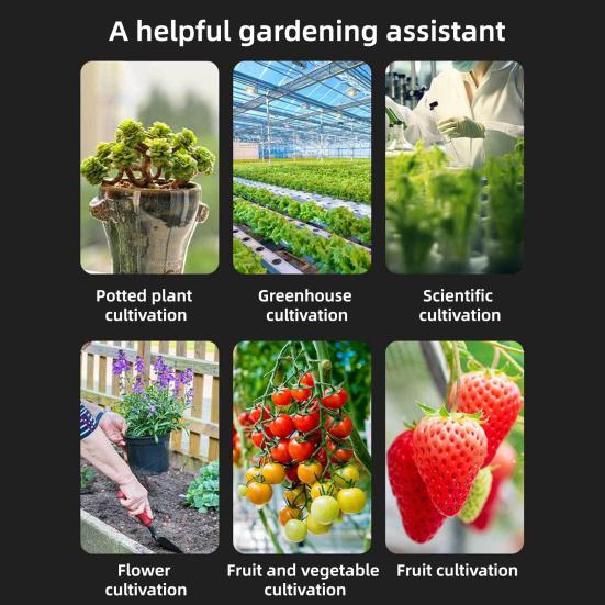 4-in-1 Soil Tester Digital Display Soil Moisture Sunlight PH Temperature Tester Long Probe Soil Tester for Garden Lawn Farm Greenhouse Plant Care