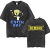 New Arrival Mens Clothes Tee Shirt Homme Graphic TShirts Men Tshirt for Men Ropa Hombre Washed Vintage Punk Band Green Day