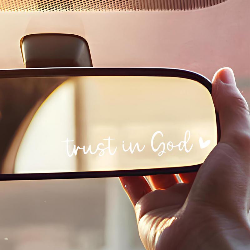 Rückspiegel Glas Aufkleber Vertraue auf Gott Autoaufkleber 2 Stück Autoaufkleber Rückspiegel Glas Zubehör Autoaufkleber und Decals Für