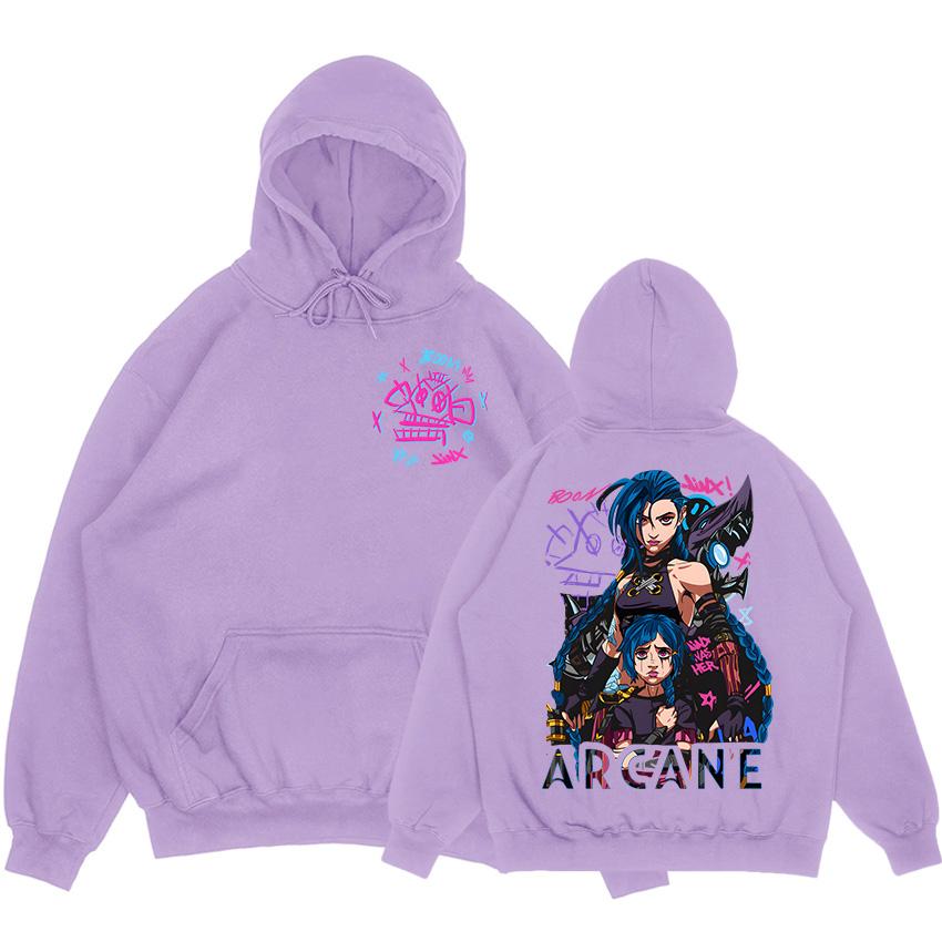 Arcane Jinx Boom Monkey Hoodies Long Sleeve Men Women Sweatshirts Video Game Fashion Printing Pullovers Moletom Masculino Unisex