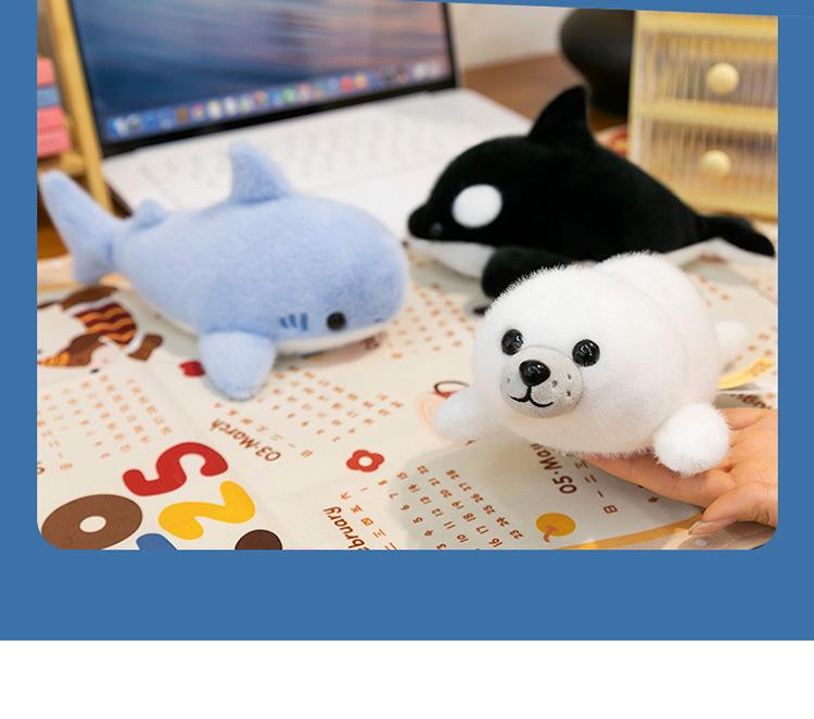 Genuine Ocean Series Plush Whale, Dolphin, Shark & Seal Toy Set for Children