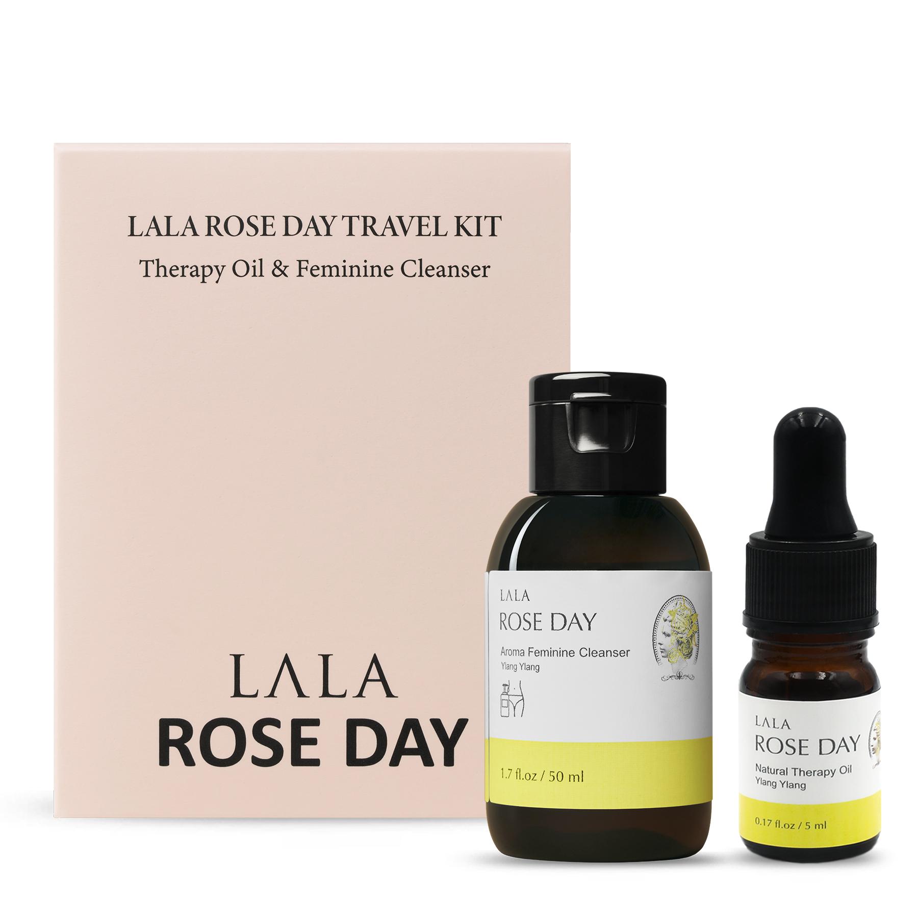 Выберите 1 из 3 дорожных наборов Lala Rose на один день (женское очищающее средство 50 мл, внутренние духи Natural Therapy 5 мл) Travel Kit Ylang Ylang