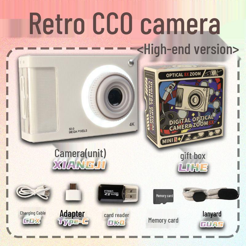 Retro Cute Dual-Camera Student Selfie CCD Digital Camera - Portable Campus Gift