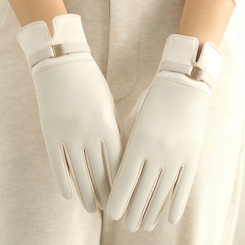 Suede Gloves Winter Women's Soft Leather Velvet Touch Screen Windproof Warm Cycling Non-slip Touch Screen Gloves