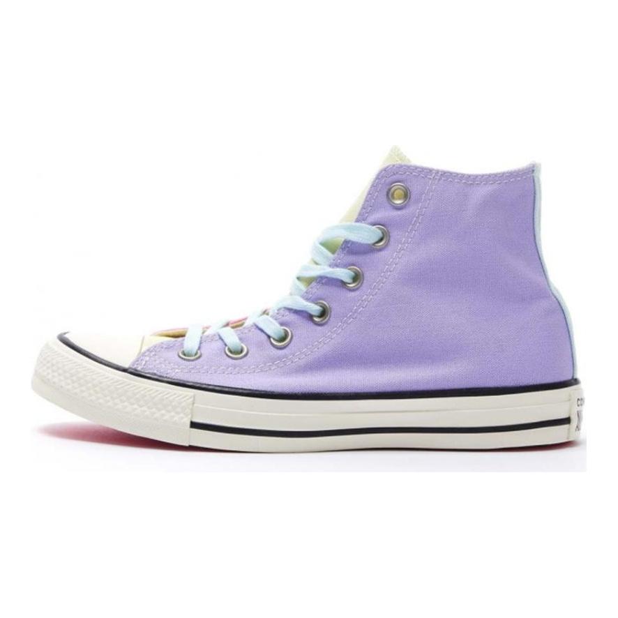Converse Zapatillas de Lona de Caña Alta Chuck Taylor All Star Cómodas y Versátiles Unisex Morado y Rosa
