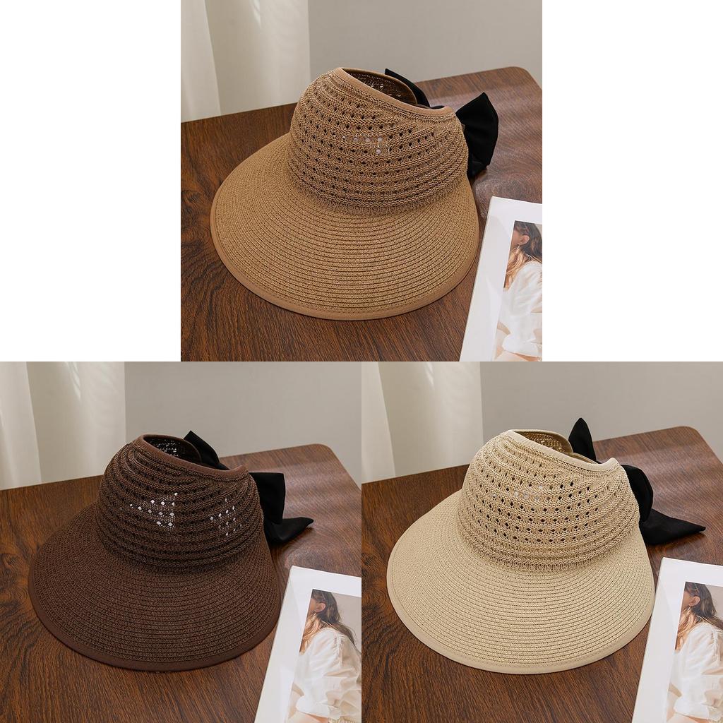 Fashionable Straw Sun Hat With Large Brim And Breathable Material For Casual Summer Wear