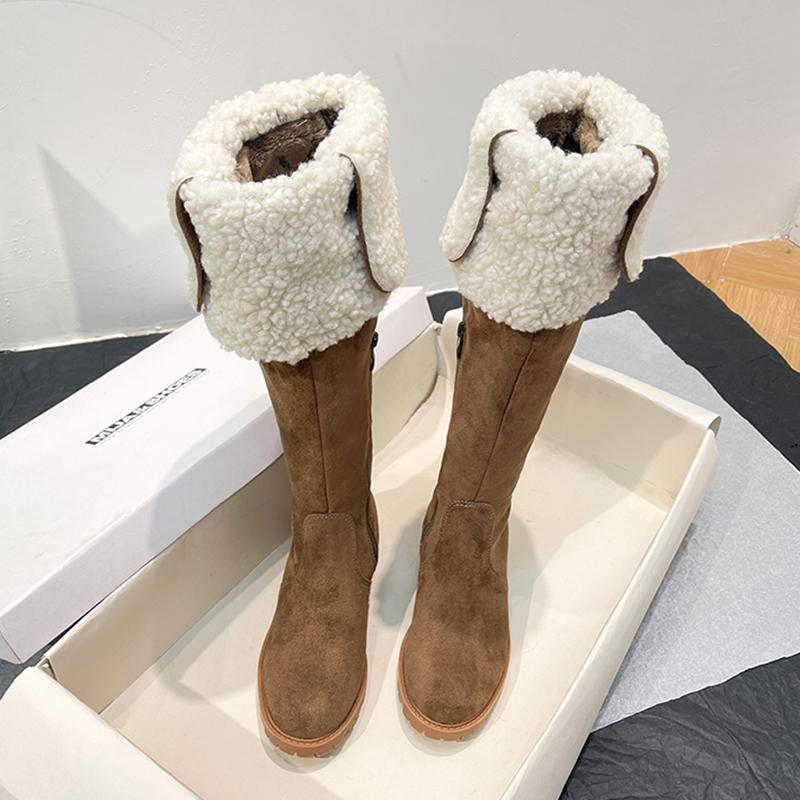 

Зимние теплые хлопковые женские сапоги выше колена, женские лаконичные квадратные сапоги на низком каблуке, длинные, Botas De Mujer 38