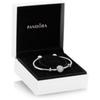 Pandora Moments Silver Open Bangle  Logo Caps  596477