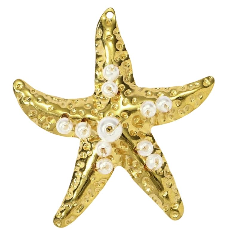 Creative Marine Jewelry Making Set with 3 Seashells Starfish Beads for Handmade Necklace Designs