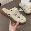 Sandals for women 2025 new style summer double wear thick soled half slippers summer soft soled beach Roman shoes