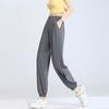 Spring Summer High Waist Casual Trousers Elastic Waist Loose Casual Sweatpants Wide-Leg Pants Basic Soft Cotton Bloomers Female