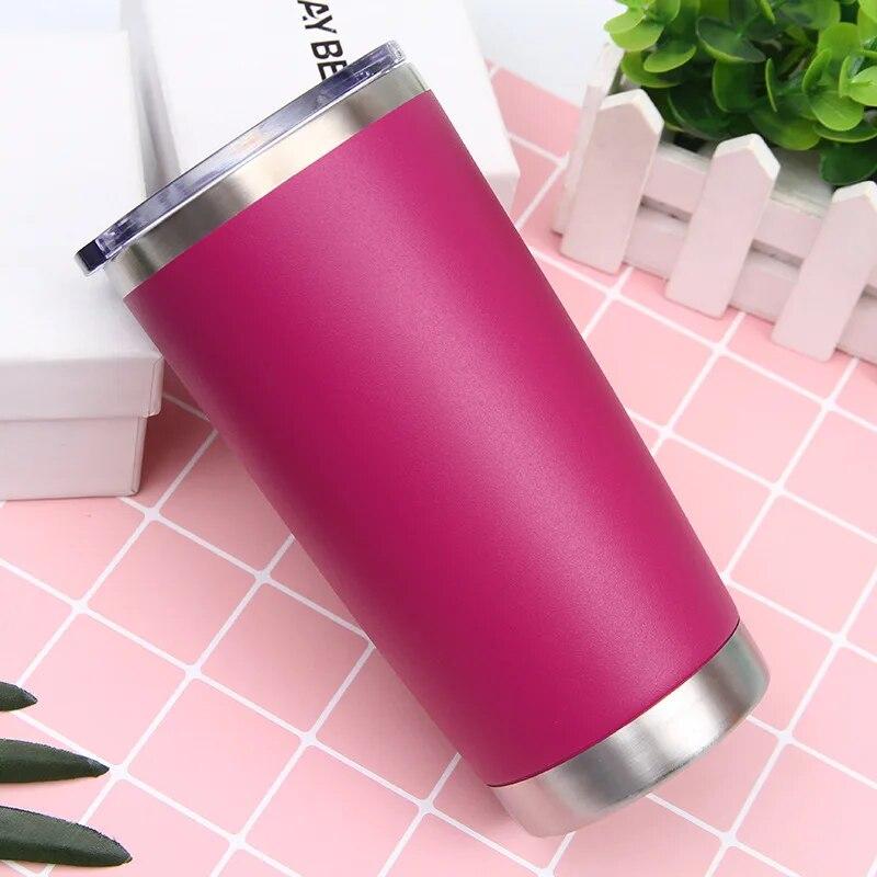 20oz Termoska Vakuové hrnky na kávu do auta Dvoustěnný izolovaný cestovní hrnek Nerezový hrnek Přenosný termální hrnek na kávu