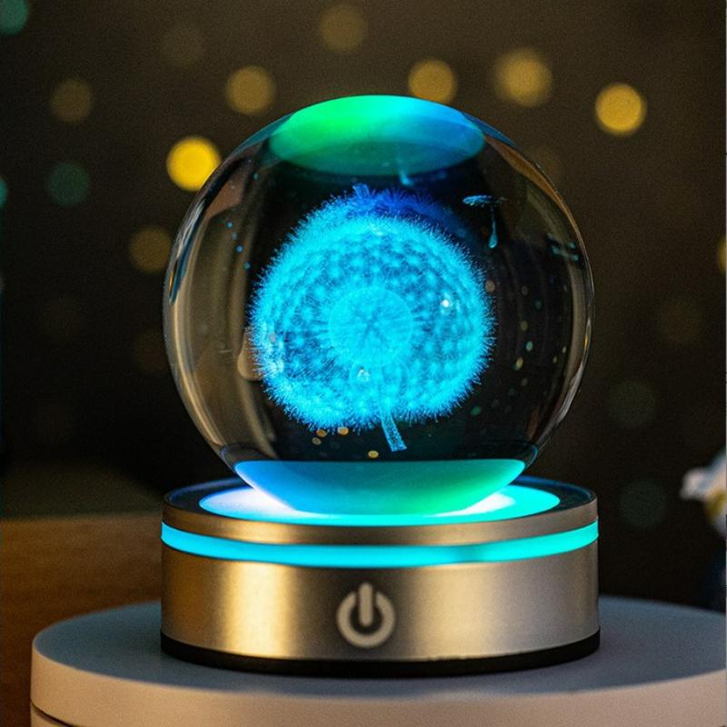 8cm 3D Earth Laser Engraved Crystal Ball Solar System Planet Milky Say Galaxy Globe Glass Sphere Astronomy Gift Home Decoration