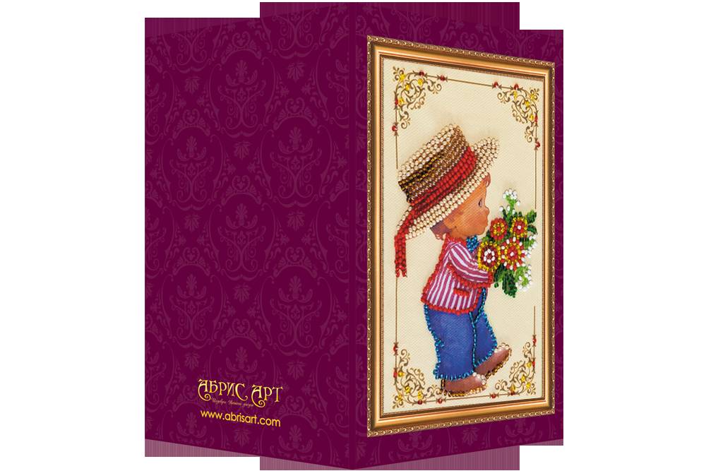 Bead Embroidery Kit Abris Art Postcard Congratulations 140x84mm