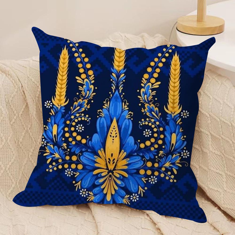 Uukraines Flag Aesthetic Cushion Cover Silky Short Plush DoubleSided Printed Pillow Case for Sofa All Seasons Home Decor Gift