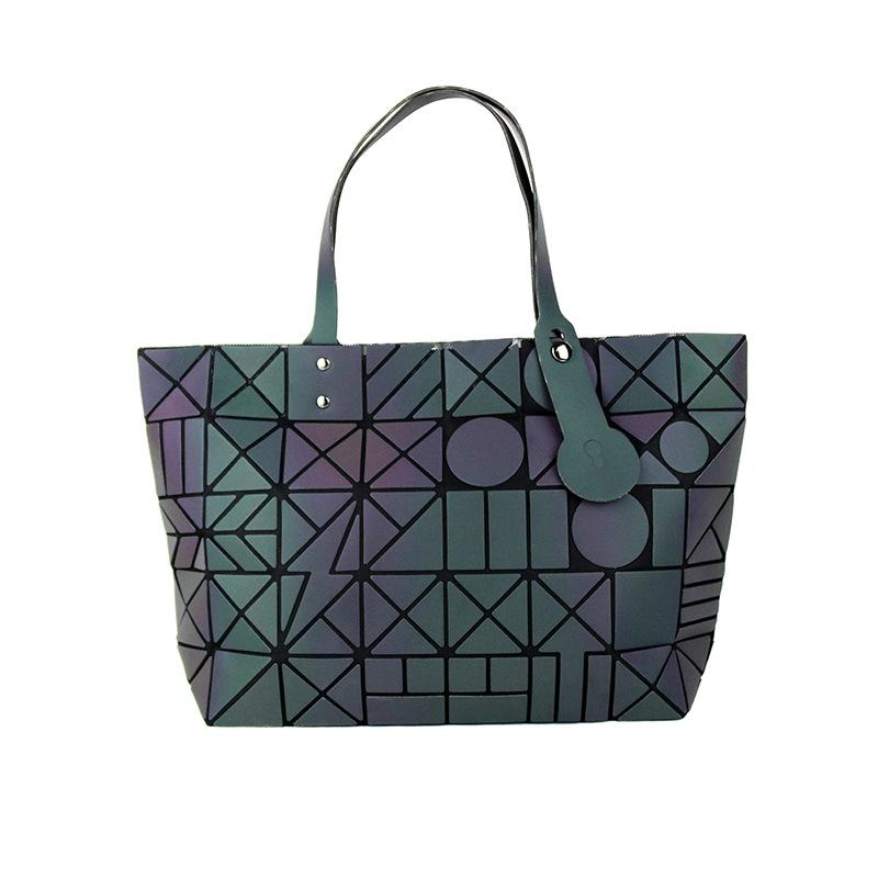 Luminous Variety Folding Women's Bag Same Fashion Geometric Rhombus Color Changing Symphony Bag One Shoulder Handbag Bag